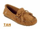 Women's Classic Peace Moc with lightweight rubber sole and fully padded insole. Made with soft, supple suede. Indoor/outdoor use. Colors: black, blue, chocolate, poppy, tan