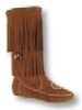 Women's Knee-Hi Prairie Boots, with lightweight rubber outsole and padded insole,  Fully covered with two layers of fringe. Inside Zipper for easy put-on and comfort. Made with soft, strong and supple suede. Street and outdoor-adventure use - Color: brown suede - Sizes: women's 6-11 (full sizes only),